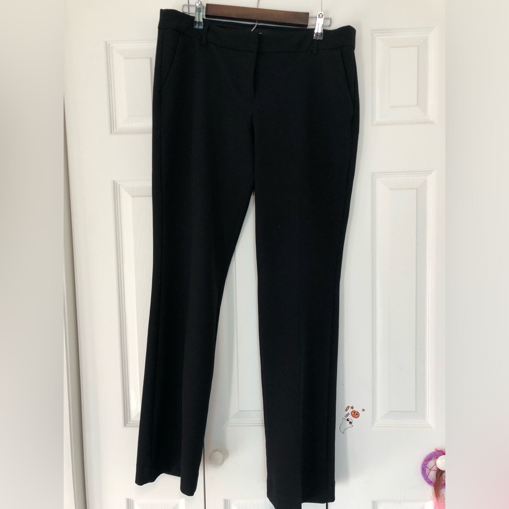 Express low-rise boot cut pants, black, size 12R